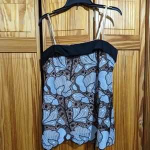 BCBGMaxAzria "Lea" Knit Tube Camisole Black Floral Mesh Size M (NWT)